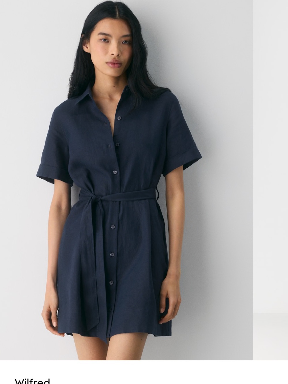 Wilfred Aritzia Eleta Linen Mini shirt dress - NO BELT